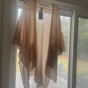 Light Tan Open Knit Cardigan